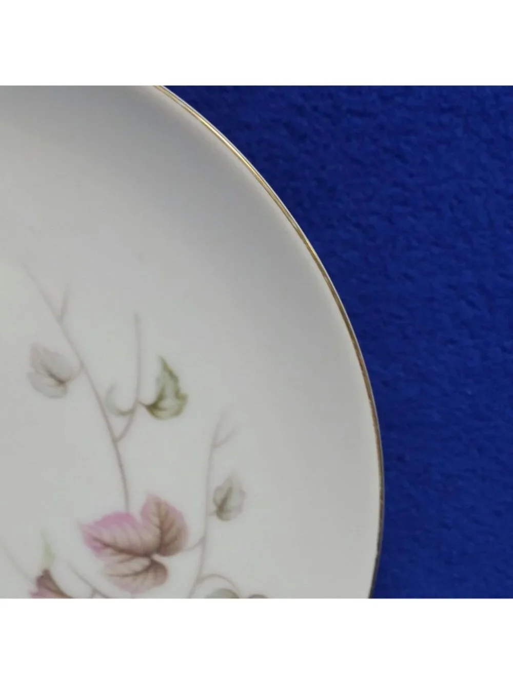 Yamaka Breeze Salad Plate Set 674 Pink Brown and Green Leaves 1950s MCM Set of 2